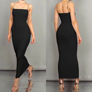 Vestido longo de suspensão feminino